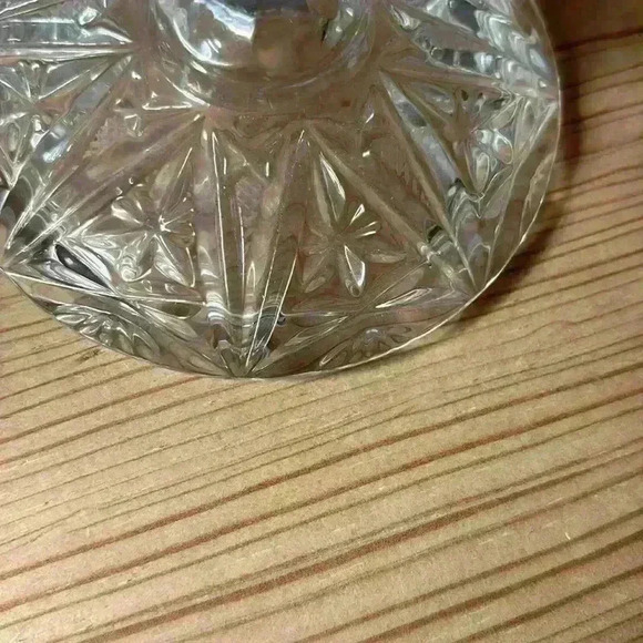 Mid Century Cut Crystal Etched Tray With Matching Creamer And Sugar Bowl W/Lid - Picture 7 of 9